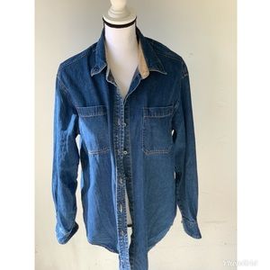 Vintage Oversized Denim Shirt by Bill Blass.